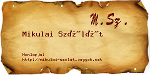 Mikulai Szólát névjegykártya